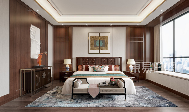 新中式风格-卧室装修效果图